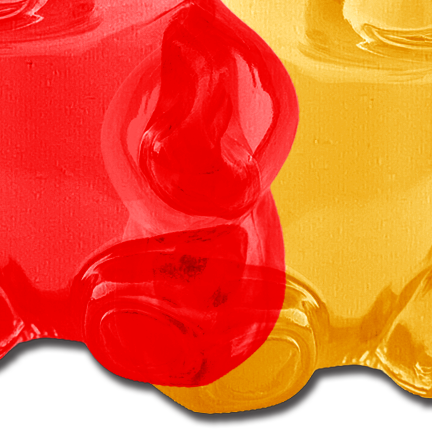 Gummy Bear Pasties in Red, Yellow, Orange & Green