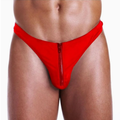 FUNDIES Unzip It Thong w/ rose petals - OS - RED