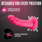 Neo Elite - 6" Silicone Dual Density Cock - Neon Pink