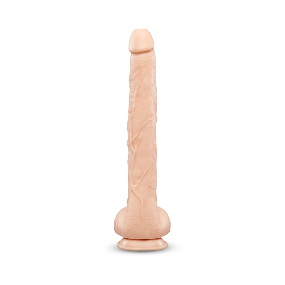 b-Vibe Bone Deep-Insert Dildo with Realistic Balls and Suction Cup - 17"