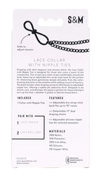 Lace Collar with Nipple Ties - Black