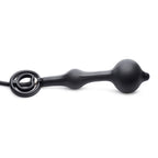 Devils Rattle Inflatable Silicone Anal Plug with Cock and Ball Ring