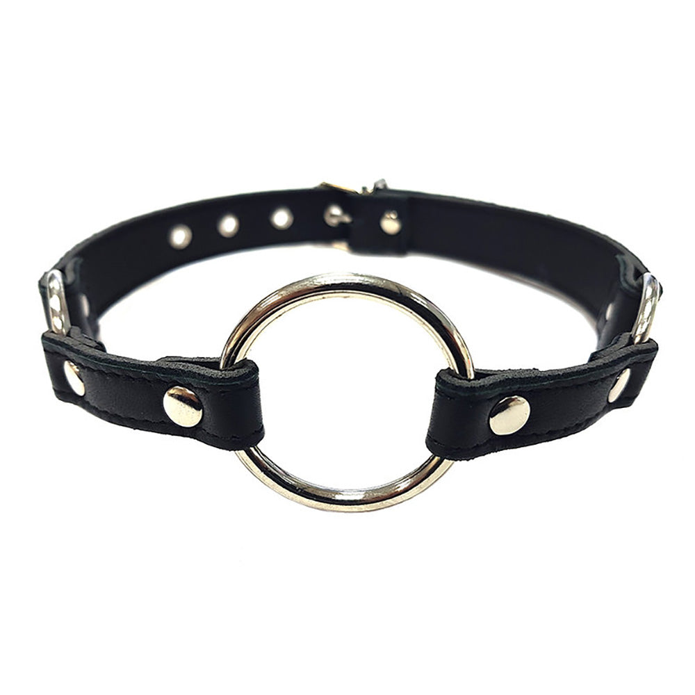 Leather O-Ring Gag - Black