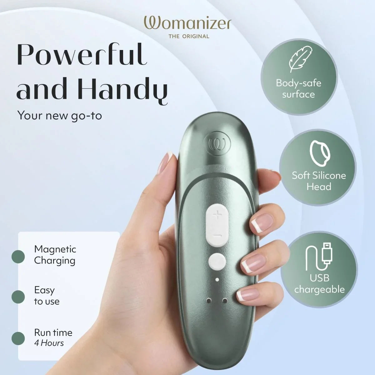 Womanizer Pro -Sage Green Clitoral Stimulator.
