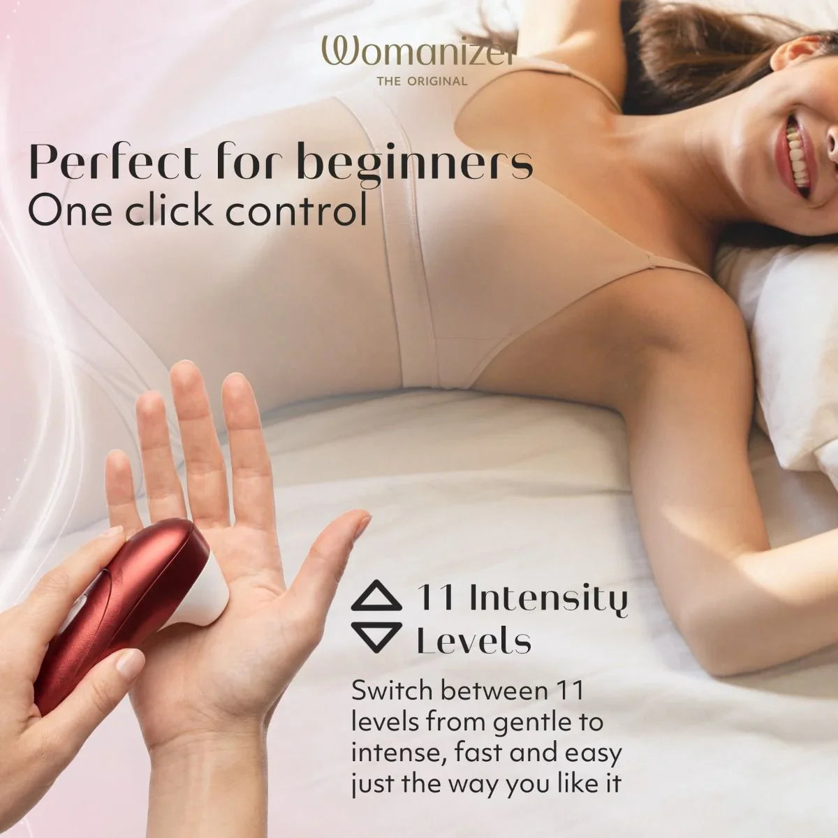 Womanizer Pro Clitoral Stimulator - Bordeaux Red.