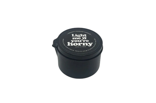 Light Me If You're Horny Pour Spout Tin Massage Candle – Vanilla Crème 2oz