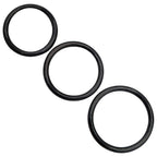 Stainless Steel 3 Piece Cock Ring Set (45/50/55mm) - Black