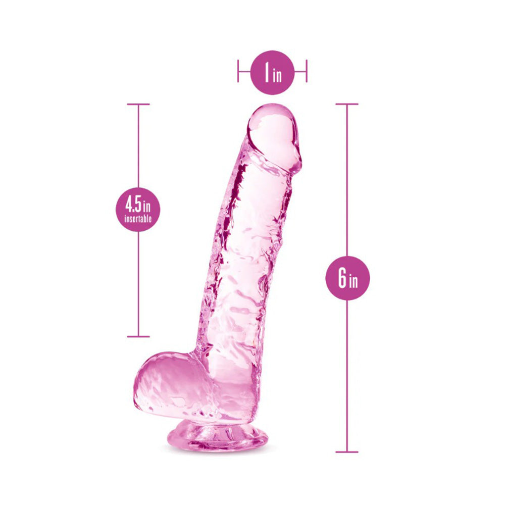 Naturally Yours - 6" Crystalline Dildo - Rose