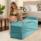 Liberator Aria Flip Chaise 18 Inch Wide - Convertible Sex Chair And Bed Bench, Teal