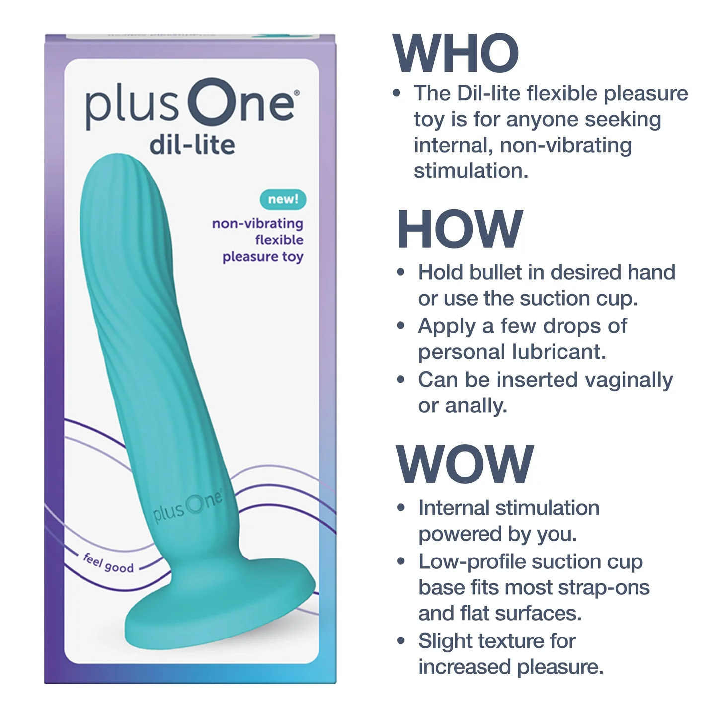 plusOne® dil-lite Non-Vibrating Dildo