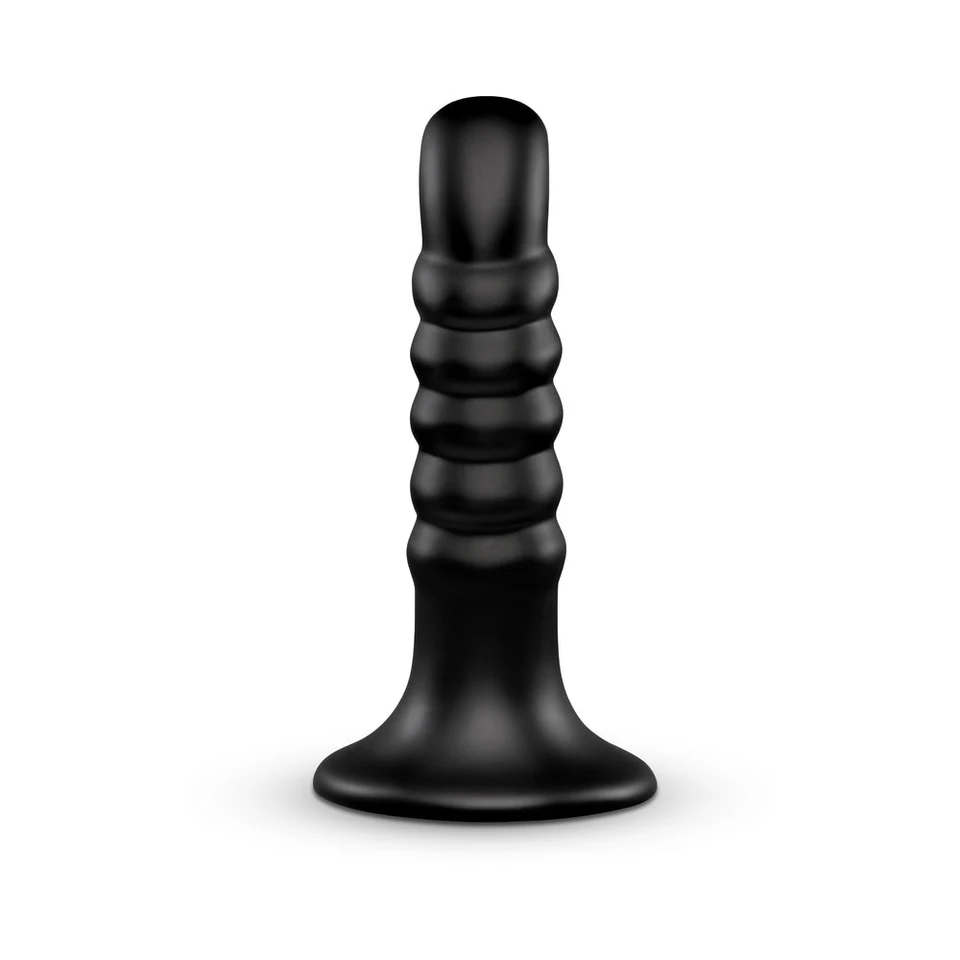 b-Vibe Krush Curved & Ribbed Dildo with Suction Cup - 9.5"