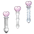 Hearts Of Pleasure - Glass Heart Anal Plugs & Dildo Trio