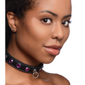 Royal Vixen Leather Choker Rhinestones