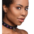 Royal Vixen Leather Choker Rhinestones