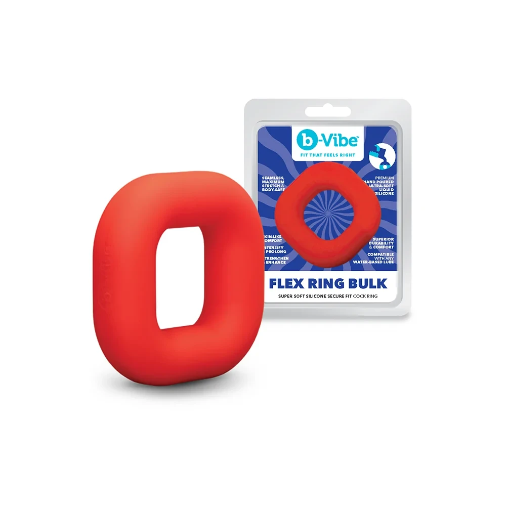 b-vibe Flex Ring Bulk Silicone Cock Ring - Red