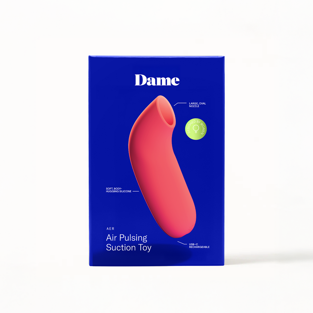 Dame Aer Air Pulsing Suction Toy - Coral