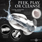 Dicked Clear Hollow Anal Plug - X-Large