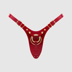 LEATHERETTE HARNESS FABULOUS - ONE SIZE - RED GLOSSY