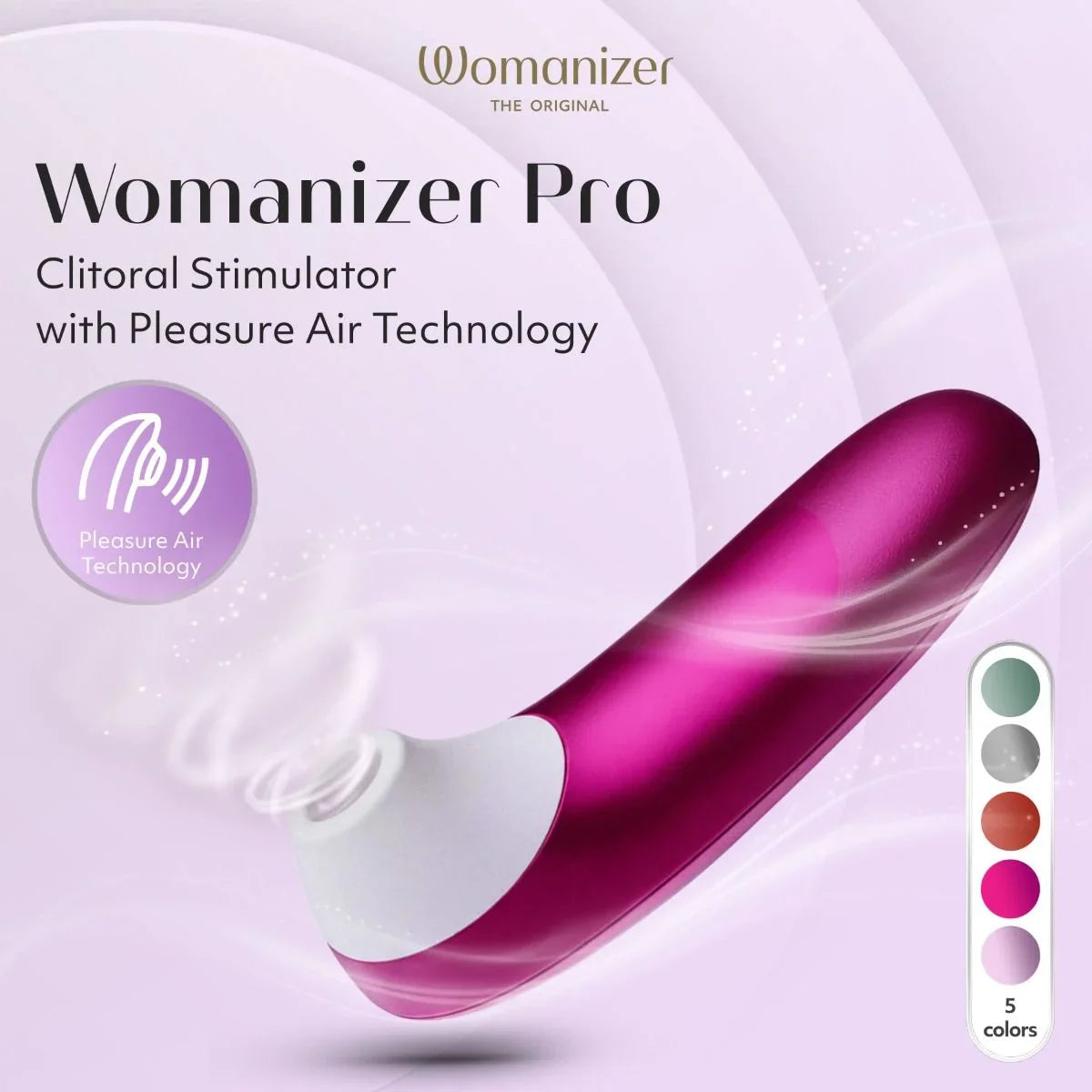 Womanizer Pro Clitoral Stimulator - Vibrant Pink