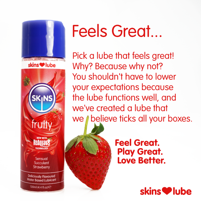 Skins Strawberry Water Based Lubricant 4.4 fl oz