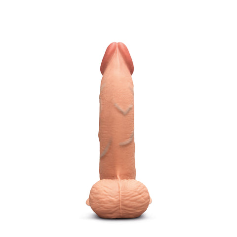b-vibe Slipskin Realistic Silicone Dildo 8" Curvy Mocha