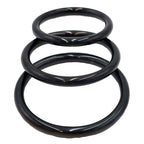 Stainless Steel 3 Piece Cock Ring Set (45/50/55mm) - Black