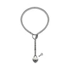 HEART & LOCK-O-RING SLIP CHAIN - Silver