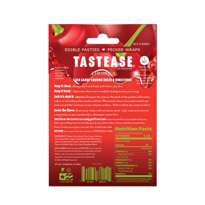 Tastease: Edible Pasties/Pecker Wrap -  Cherry