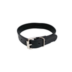 Leather Thin O-Ring Studded Collar with Detachable O-Ring Black