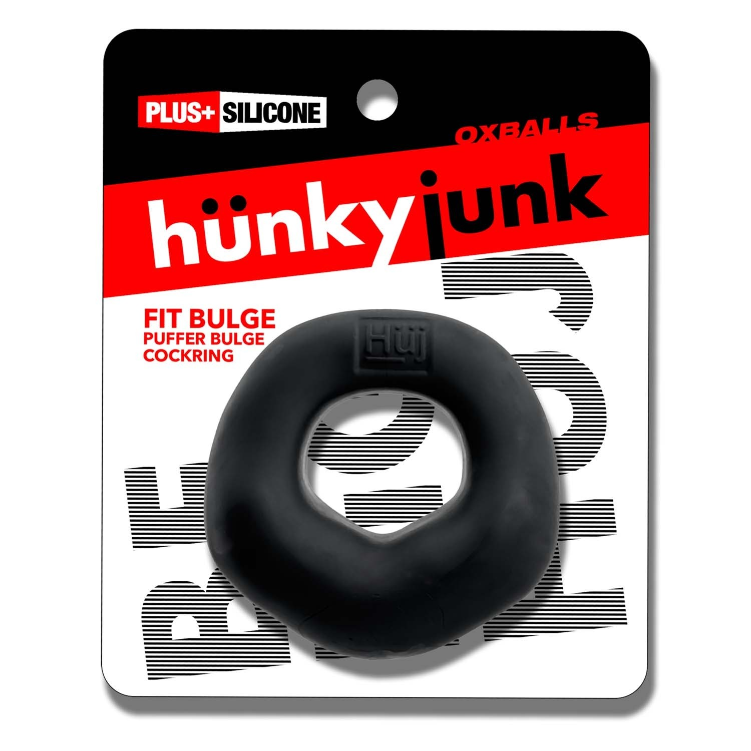 FIT BULGE hung-style cockring BLACK FOG