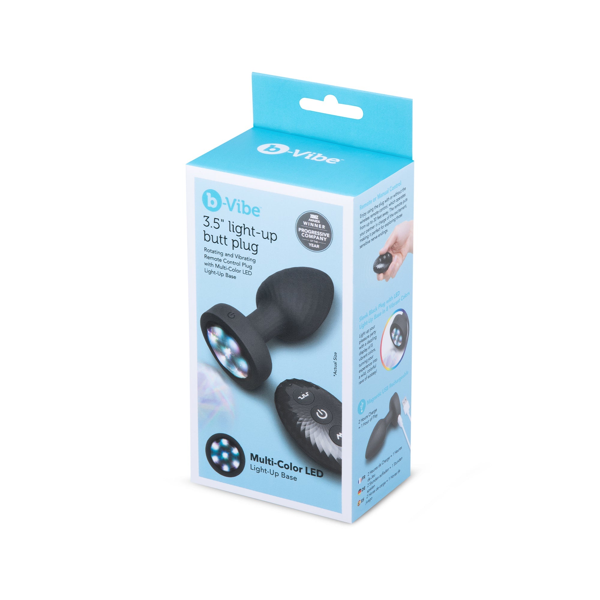 B-VIBE LIGHT UP BUTT PLUG WITH REMOTE CONTROL