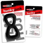 BOOMERANG double-ring cockring & nut-tugger BLACK FOG