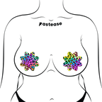 Rainbow Cheetah Leopard Print Petal Breast Pasties