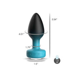 TEAL Ombre - MEDIUM Cheeky Charms Eluxe Vibrating  Plug With Remote - Clear Gem