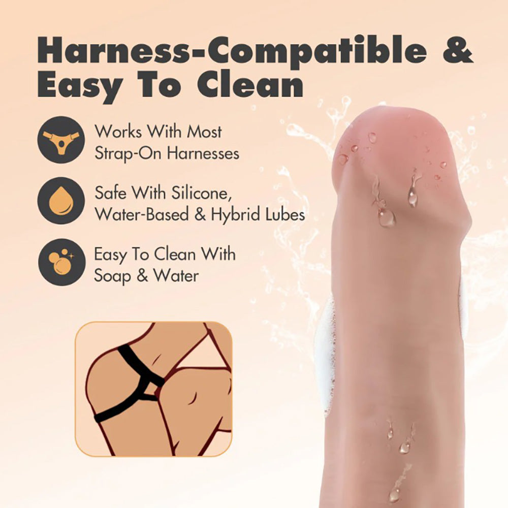 Dr. Skin Plus - 6" Posable Dildo With Balls - Vanilla
