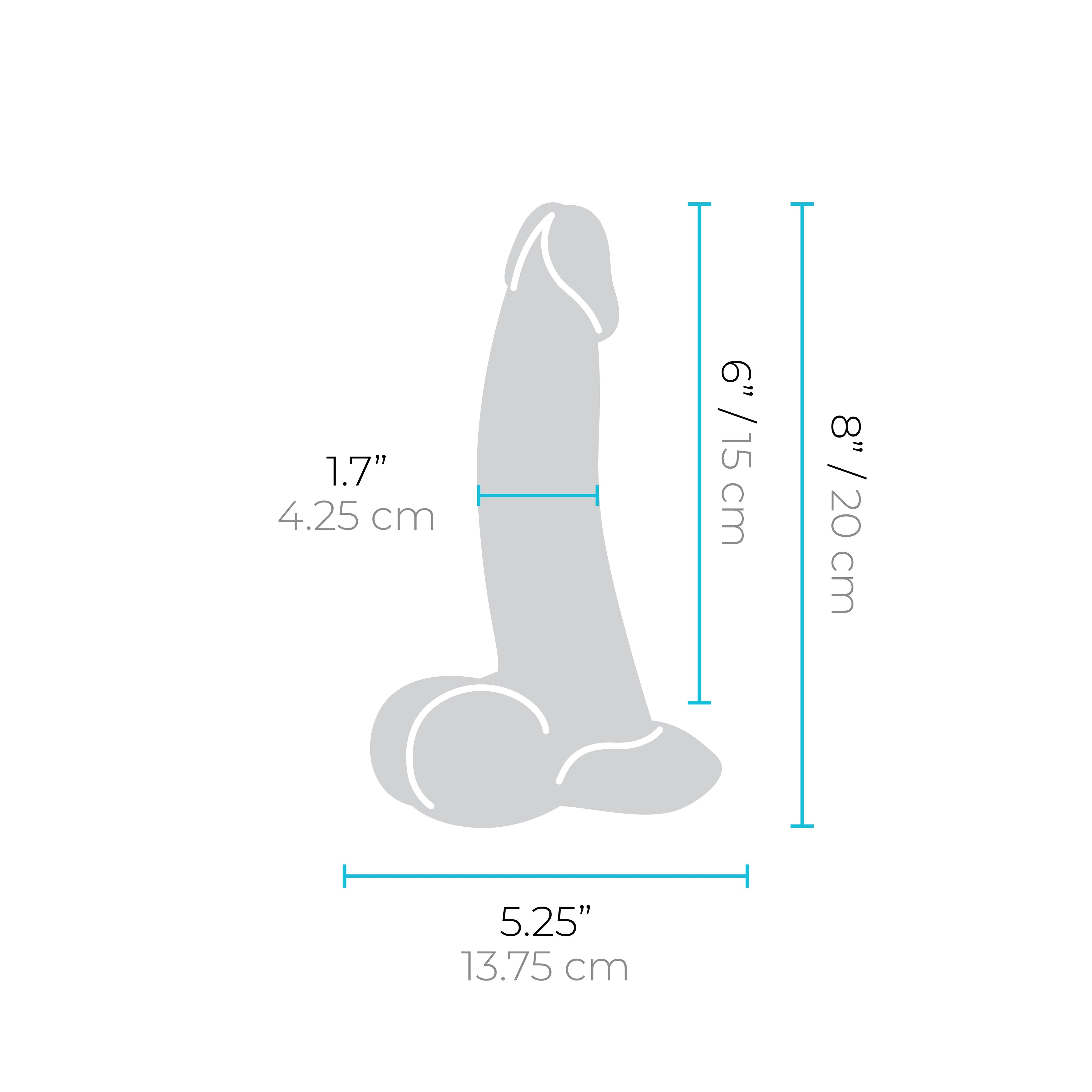 b-vibe Slipskin Realistic Silicone Dildo 8" Curvy Mocha