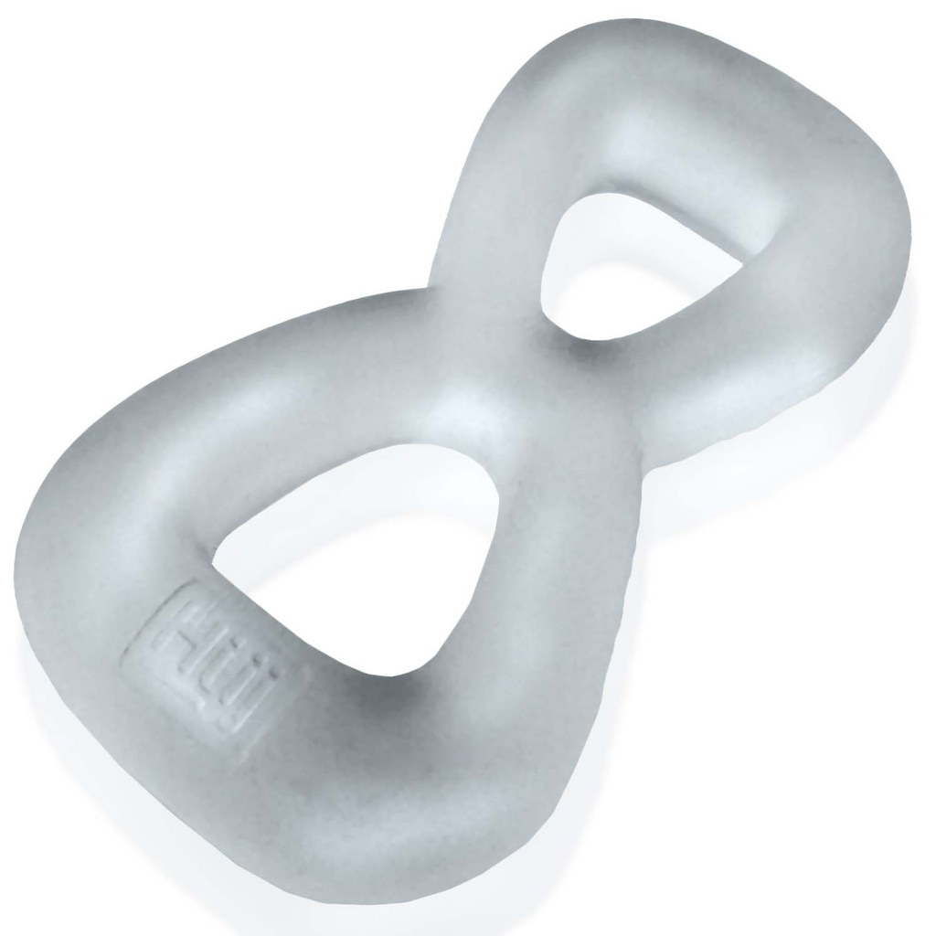 BOOMERANG double-ring cockring & nut-tugger CLEAR STEAM