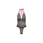 V PLUNGE LACE & MESH TEDDY