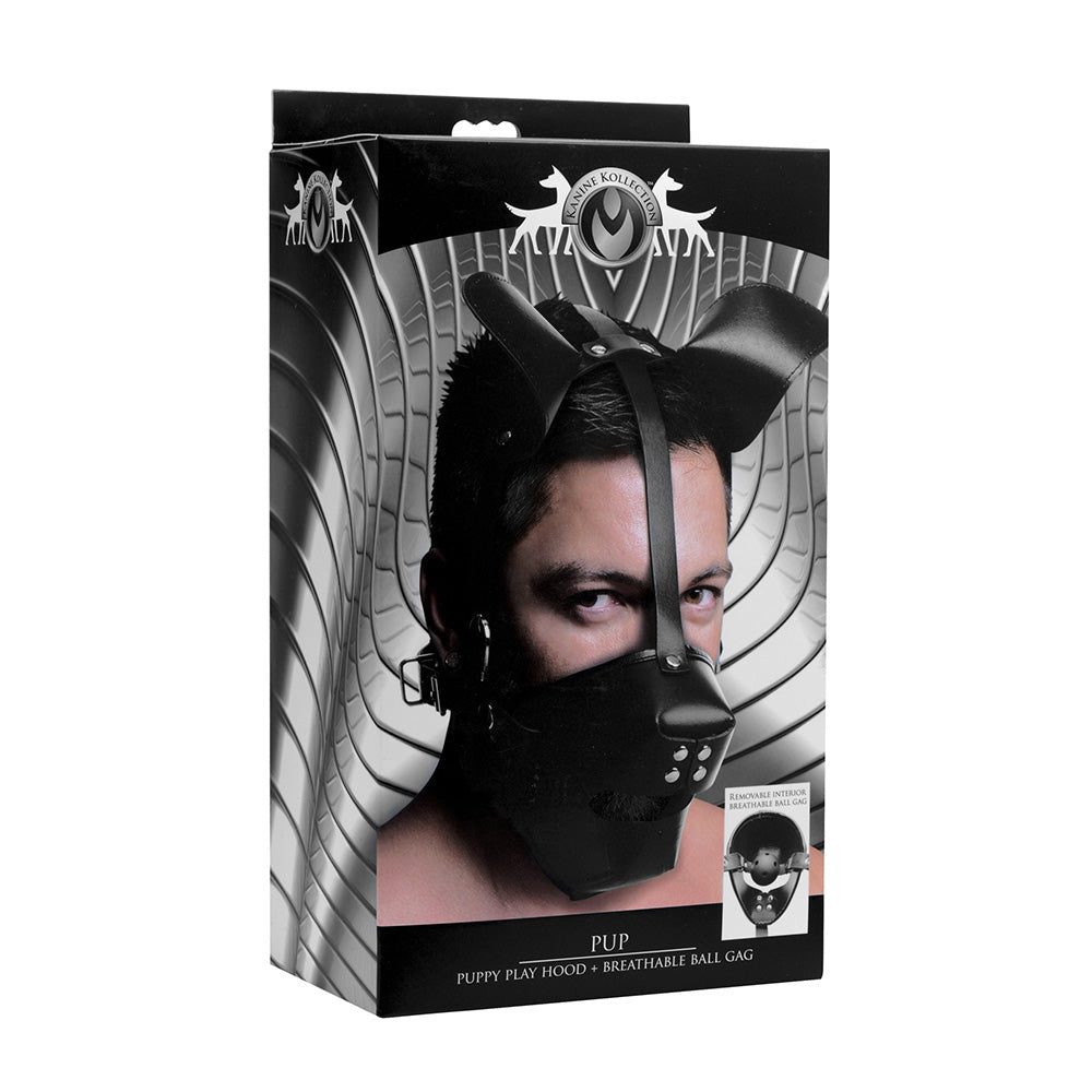 Pup Puppy Play Hood and Breathable Ball Gag