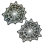 Glitter Black Glow in the Dark Spooky Spider Web Pasties