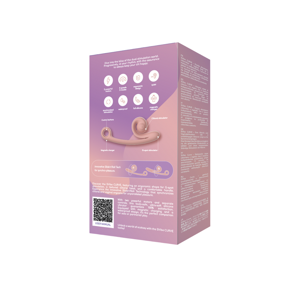 SVibe Snail CURVE vibrator, peachy pink