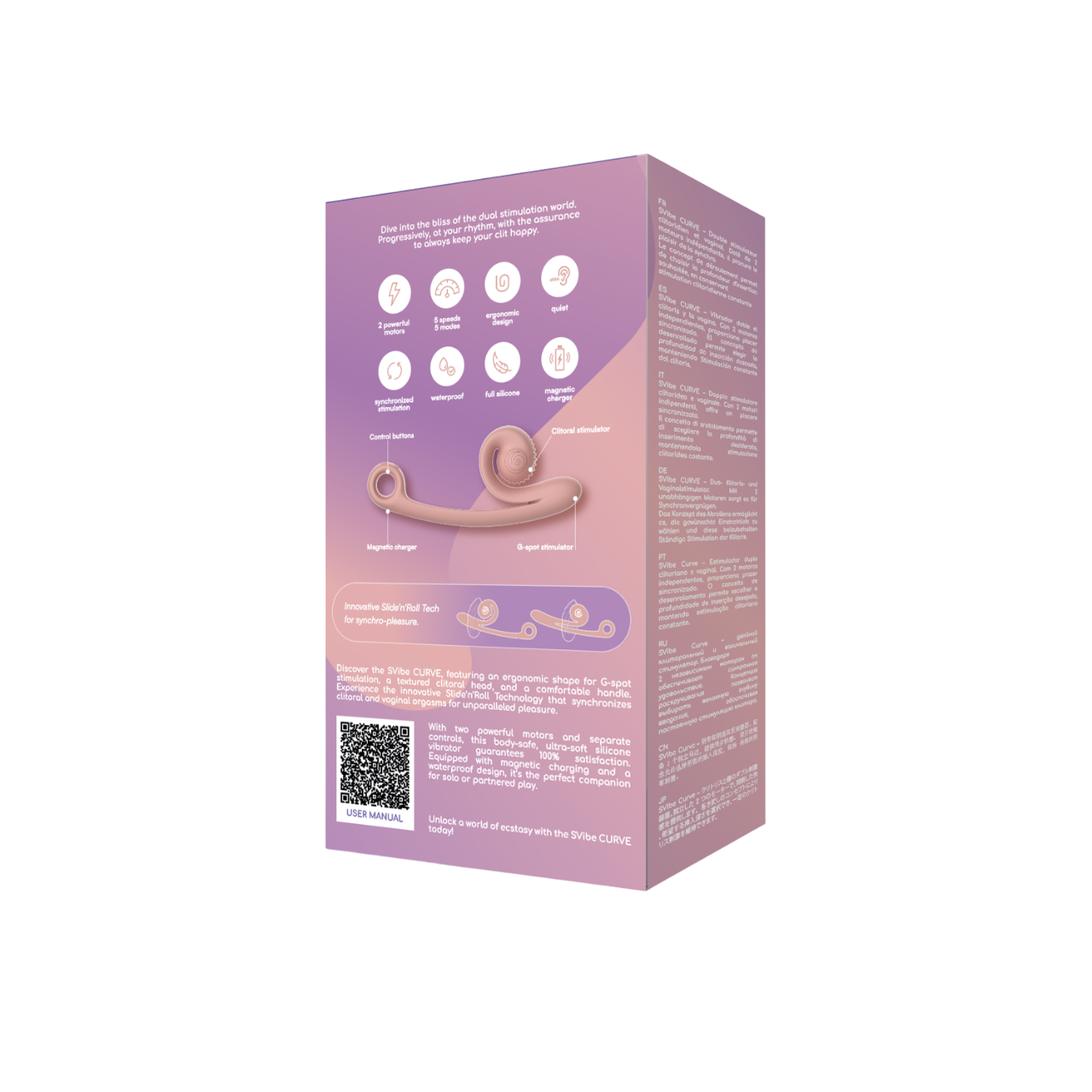 SVibe Snail CURVE vibrator, peachy pink