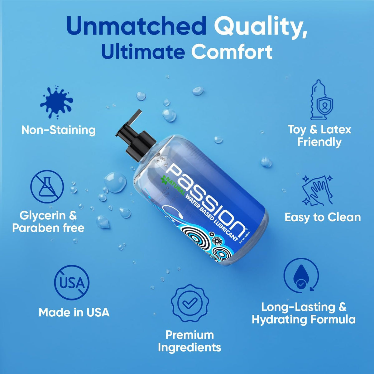 Passion Natural Water-Based Lube - 16oz