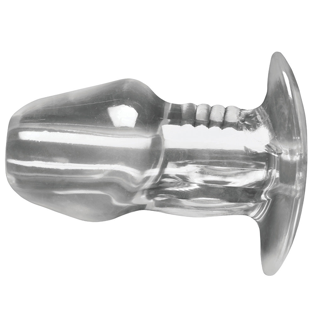 Dicked Clear Hollow Anal Plug - X-Large