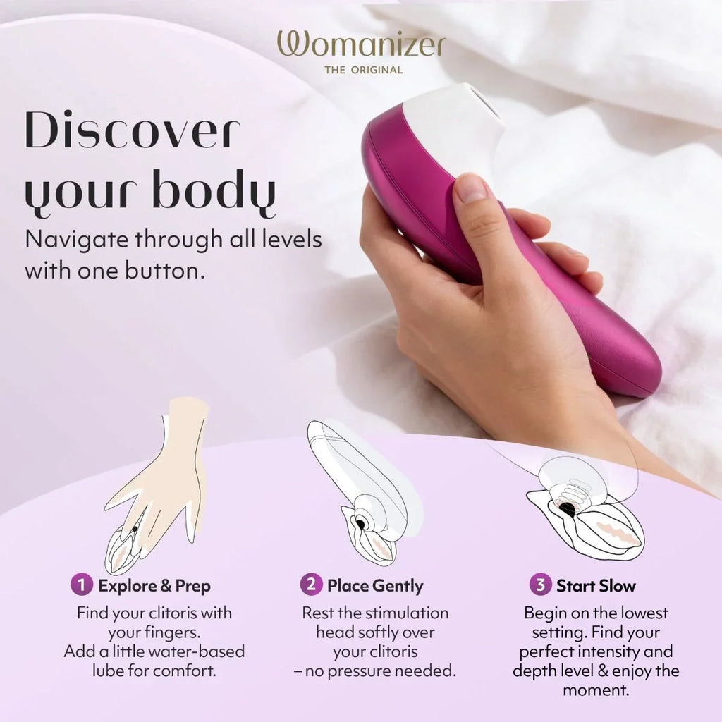 Womanizer Pro Clitoral Stimulator - Vibrant Pink