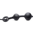 Devils Rattle Inflatable Silicone Anal Plug with Cock and Ball Ring