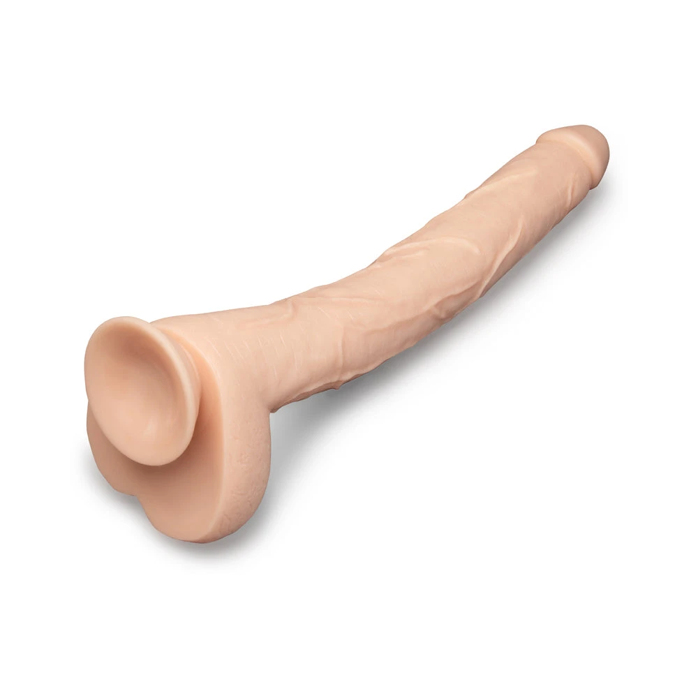 b-Vibe Bone Deep-Insert Dildo with Realistic Balls and Suction Cup - 17"