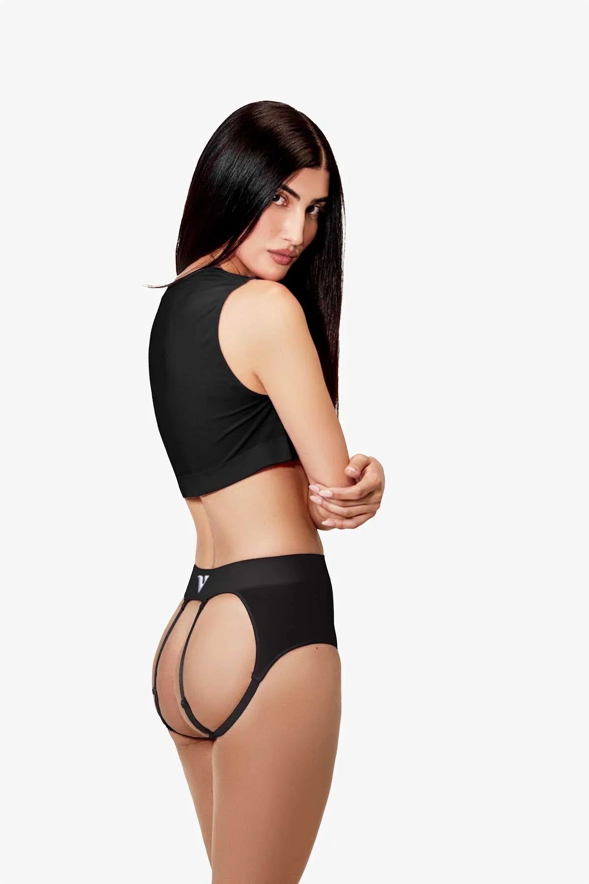 Womens Small - JockVStrap Sheer Briefs - Black