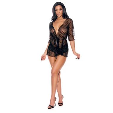 SHEER POLKA DOT PEIGNOIR