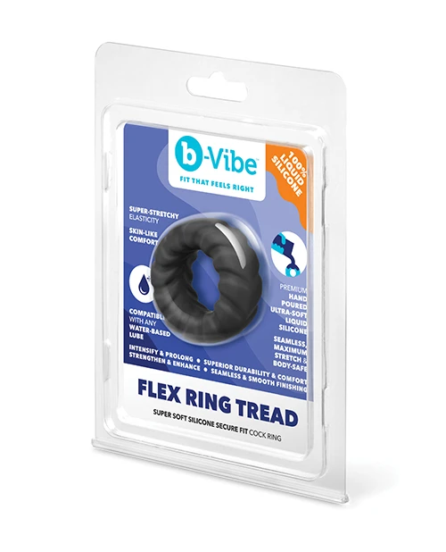 b-Vibe Flex Ring Tread Super Soft Silicone Secure Fit Cock Ring